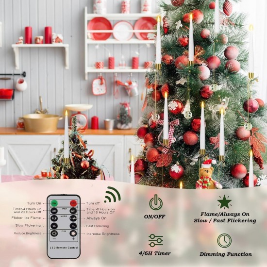 Frühweihnachtliche Aktion – 50 % RabattWeihnachtsbaum-LED-Kerzen mit klarem Kristallkugelhaken