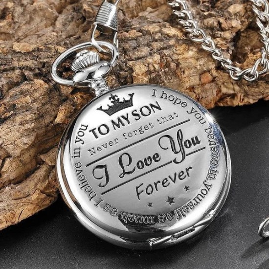 Quarz-Taschenuhr mit Kette