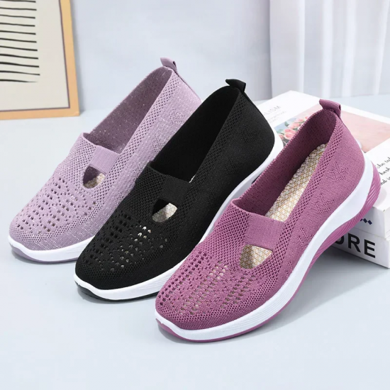 Frauen gewebt orthopdische atmungsaktive weiche Sohle Schuhe