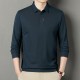 Einfarbiges Langarm-Revers-T-Shirt für Herren Kaufen Sie 2 Stück versandkostenfrei