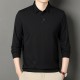 Einfarbiges Langarm-Revers-T-Shirt für Herren Kaufen Sie 2 Stück versandkostenfrei