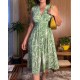 49% Rabatt2024 neue plus Gre rmellose v-Ausschnitt Taille-cinching Kleid