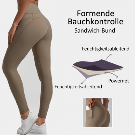LETZTER TAG 49 % RABATTHigh Waisted Butt Lifting Tummy Control Side Pocket Shaping Training UltraSculpt Leggings