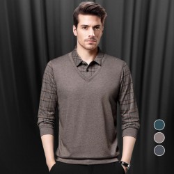 Heier Verkauf 50% RabattLangarm-Oberteil in Layering-Optik für Herren