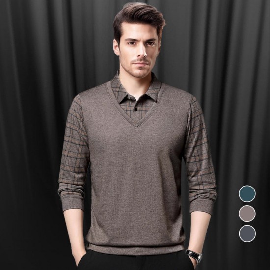 Heier Verkauf 50% RabattLangarm-Oberteil in Layering-Optik für Herren
