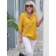 【Bestseller】 3/4-Arm-Shirt mit bedrucktem Stehkragen