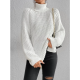 Rollkragenpullover aus Baumwoll mit Raglanrmel und geteiltem Saum