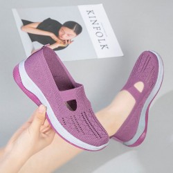 Frauen gewebt orthopdische atmungsaktive weiche Sohle Schuhe