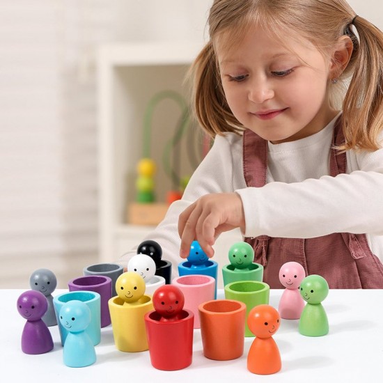 Kleinkinder Montessori Spielzeug für Farbsortierung und Zhlen