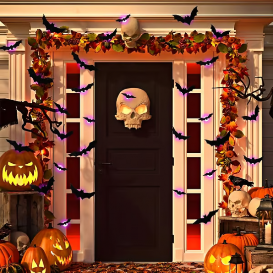  Halloween-Atmosphre mit leuchtenden 3D-Fledermusen