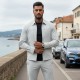 Herren 2-teiliges Freizeit-Set in Unifarben für Herbst und Winter (Jacke + Hose)