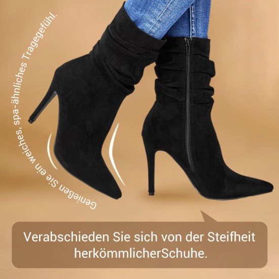Spitze Stiefeletten mit Absatz