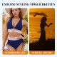 historischer TiefstpreisPatchwork-Bikini mit V-Ausschnitt, 2-teiliges Set