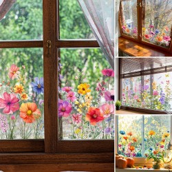 Neujahr Heier Verkauf 50% Rabatt Bunter Blumenstrau Fenster Sticker