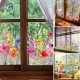 Neujahr Heier Verkauf 50% Rabatt Bunter Blumenstrau Fenster Sticker