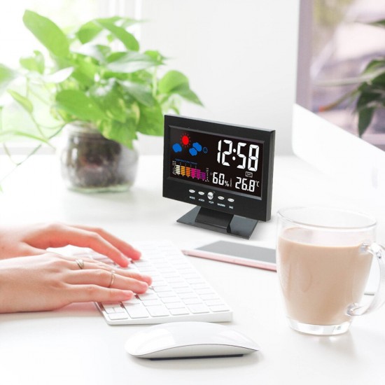 LETZTER TAG VERKAUF 50% RABATTDigitaler LED-Temperatur- und Luftfeuchtigkeitsmonitor, Wettervorhersage, LED-Tischwecker