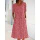 2024 Neujahrs-Hot Sale Lssiges Damen Blumenkleid mit Rundhalsausschnitt (8 Farben mit Taschen)