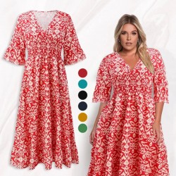 HEIER VERKAUF 49% RABATTBlumenkleid mit V-Ausschnitt