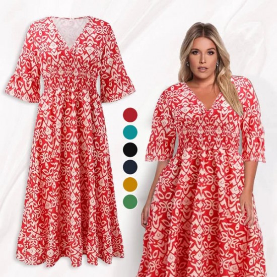 HEIER VERKAUF 49% RABATTBlumenkleid mit V-Ausschnitt