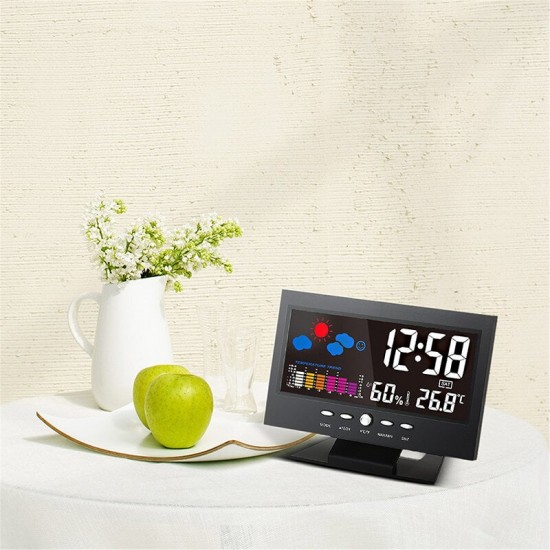 LETZTER TAG VERKAUF 50% RABATTDigitaler LED-Temperatur- und Luftfeuchtigkeitsmonitor, Wettervorhersage, LED-Tischwecker