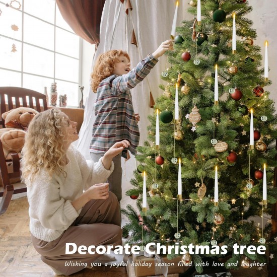 Frühweihnachtliche Aktion – 50 % RabattWeihnachtsbaum-LED-Kerzen mit klarem Kristallkugelhaken