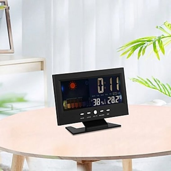 LETZTER TAG VERKAUF 50% RABATTDigitaler LED-Temperatur- und Luftfeuchtigkeitsmonitor, Wettervorhersage, LED-Tischwecker