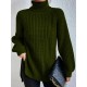 Rollkragenpullover aus Baumwoll mit Raglanrmel und geteiltem Saum