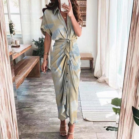 Hemdkleid mit Knpfen aus Satin für Damen