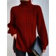 Rollkragenpullover aus Baumwoll mit Raglanrmel und geteiltem Saum