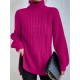 Rollkragenpullover aus Baumwoll mit Raglanrmel und geteiltem Saum