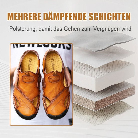 Bis zu 49 % Rabatt!Groe Gre Weiches Leder Mnner Atmungsaktive Outdoor-Sandalen