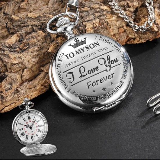 Quarz-Taschenuhr mit Kette