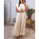 HOT SALEDamen plissiertes einfaches einfarbiges Kleid