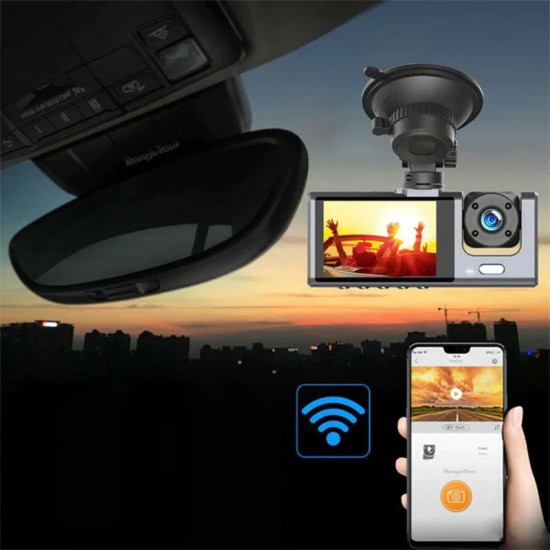 Dashcam mit 170° Weitwinkel und 1080p Doppelobjektiv