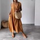55% Rabatt rmelloses Freizeitkleid aus Baumwolle und Leinen mit Tasche