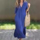 50% Rabatt auf den heien VerkaufElegantes Kleid mit V-Ausschnitt und Schlitz