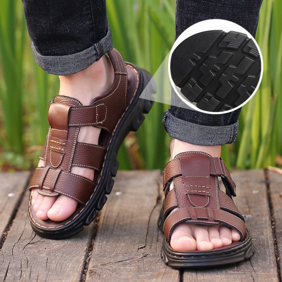 50% RABATTHochwertige Freizeitsandalen aus Leder für Herren 【Rutschfest, Fumassage】