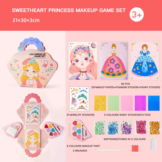  50% RABATT SONDERANGEBOT!  3-in-1 Prinzessin Ankleid- & Schminkset - Enthlt Kronen, Zauberstbe & Schminke für Kreative Rollenspiele ♀
