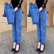 Damen Hochelastische Jeans Mit Herz-Muster Stickere