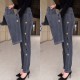 Damen Hochelastische Jeans Mit Herz-Muster Stickere