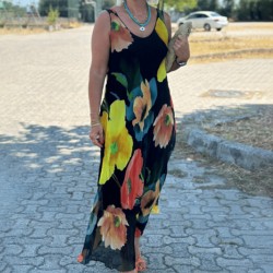 Maximal 50 % Rabatt!Elegantes weiches rmelloses florales Kleid