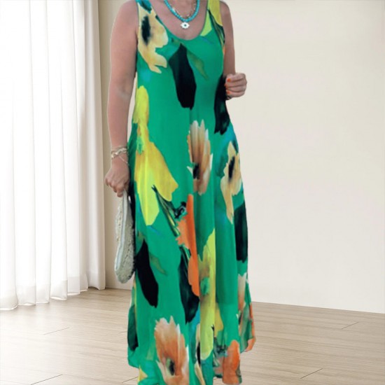 Maximal 50 % Rabatt!Elegantes weiches rmelloses florales Kleid