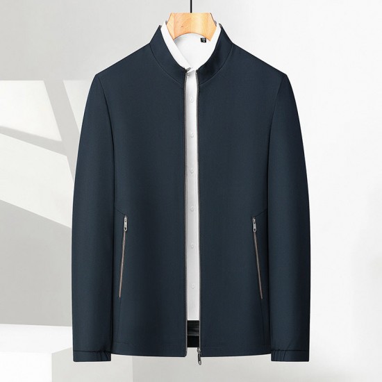 （50 % Rabatt auf den Spotpreis und kostenloser Versand） Herren-Freizeitjacke mit Stehkragen und Reiverschluss