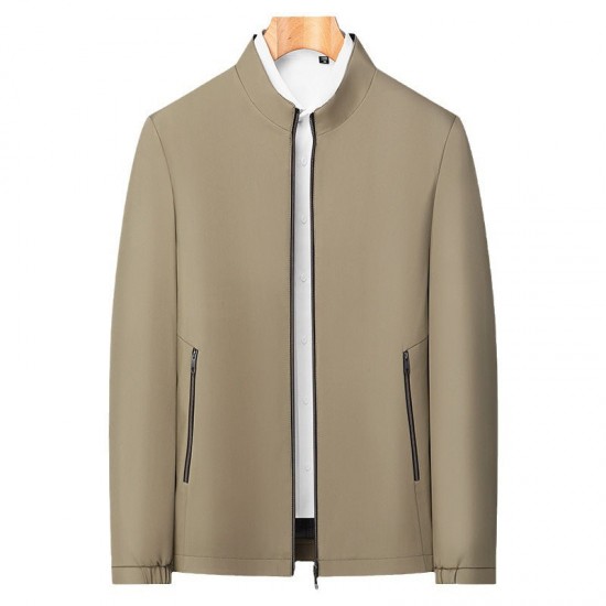 （50 % Rabatt auf den Spotpreis und kostenloser Versand） Herren-Freizeitjacke mit Stehkragen und Reiverschluss