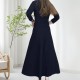 Elastischer dicker langer Rock mit hoher Taille für Damen