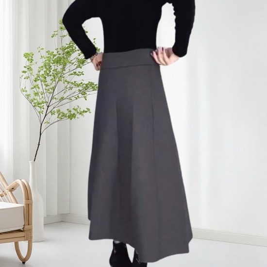 Elastischer dicker langer Rock mit hoher Taille für Damen