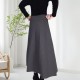 Elastischer dicker langer Rock mit hoher Taille für Damen
