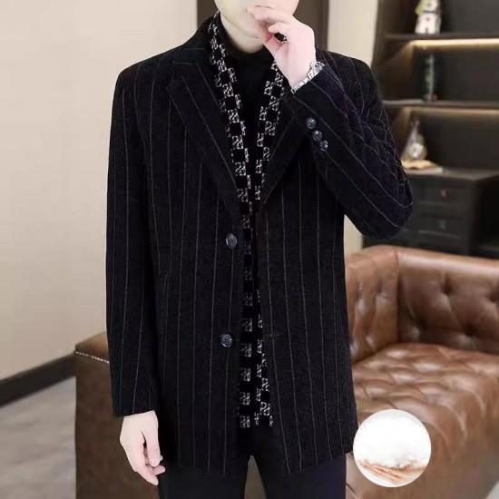 Kostenloser Versand Stilvolle Winterjacke aus Tweed mit Revers und weiem Entendaunenfutter für Herren