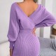 Xmas Sales - 50% OFFSexy Strick-Minikleid mit langen Batwing-rmeln