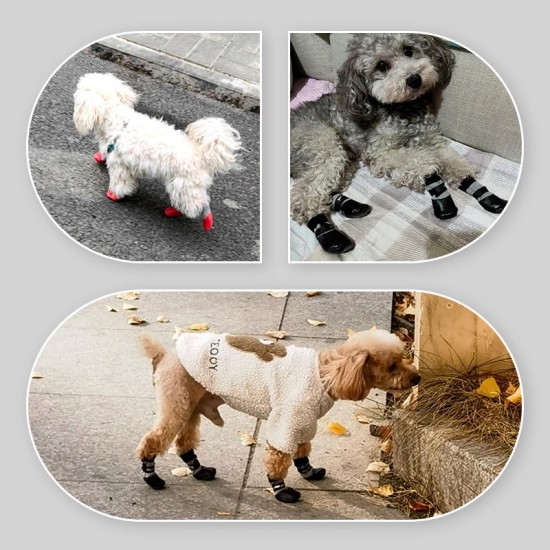2 Paar rutschfeste, wasserdichte Hundesockenschuhe